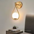 Diseño nórdico, luz de pared de color dorado, lámpara de pared creativa decorativa para interiores, lámpara de pared decorativa para el hogar, moderna lámpara de pared con pantalla de arte para interiores